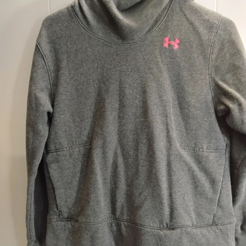 Under Armour Gray Hoodie with Pink Logo